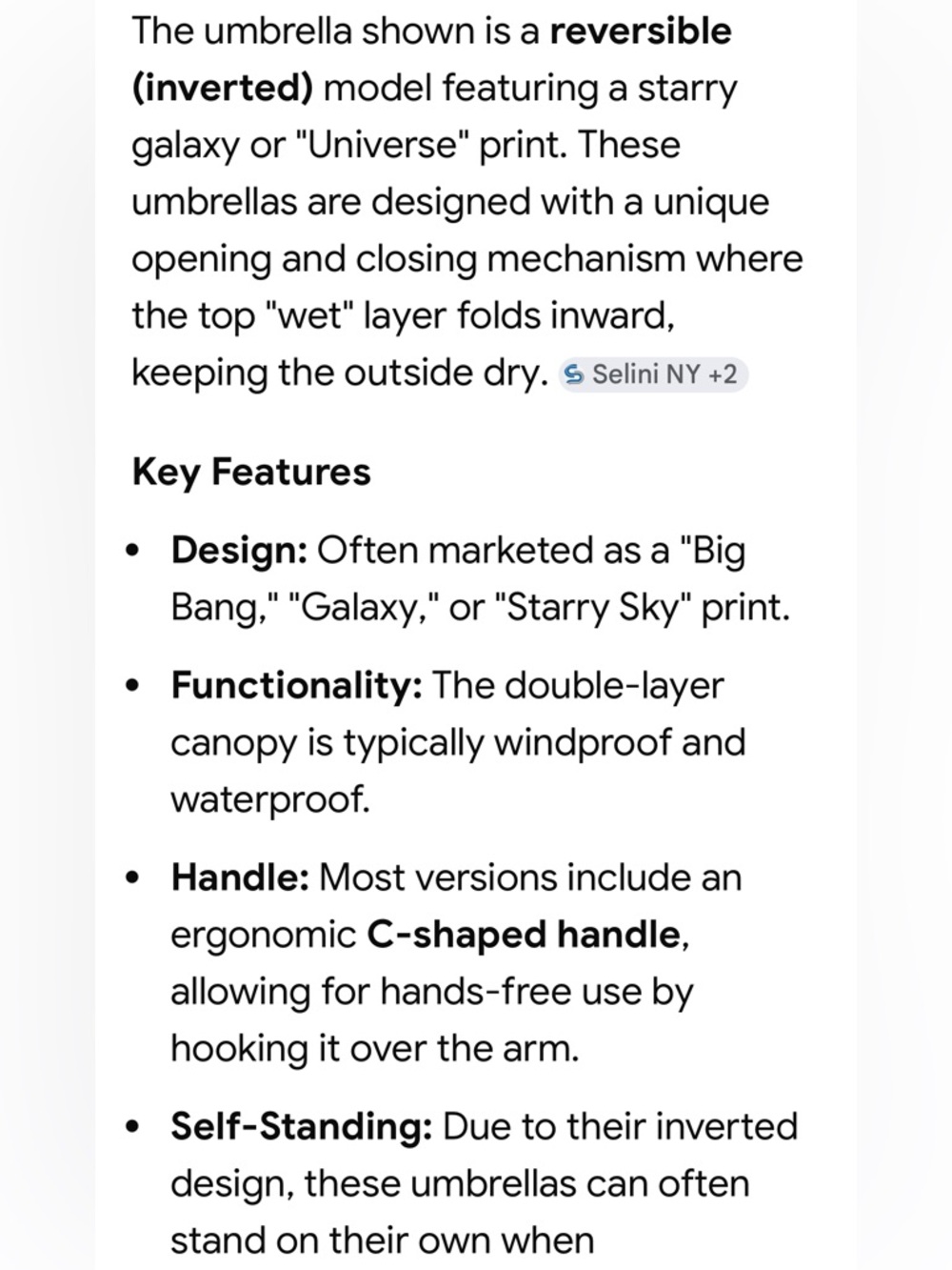#1820* Galaxy Print Reverse Umbrella - Black & Purple - Picture 4 of 11